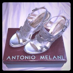 Antonio Melani silver wedges 8.5